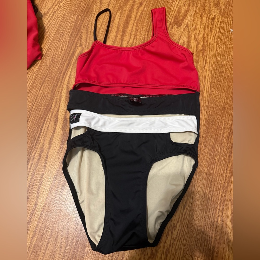 Red/Black/White Leotard